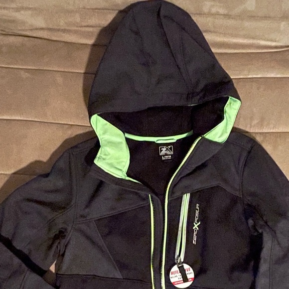 Boys ZeroXposur Soft Shell Jacket Hood reflective, water resistant, lined L14/16 - Picture 6 of 15